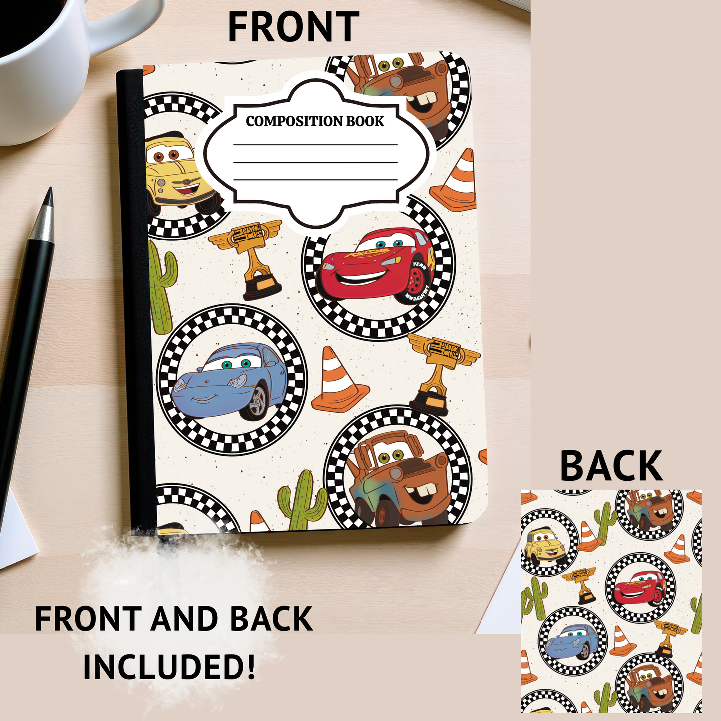 Vehicles Composition Notebook Sticker
