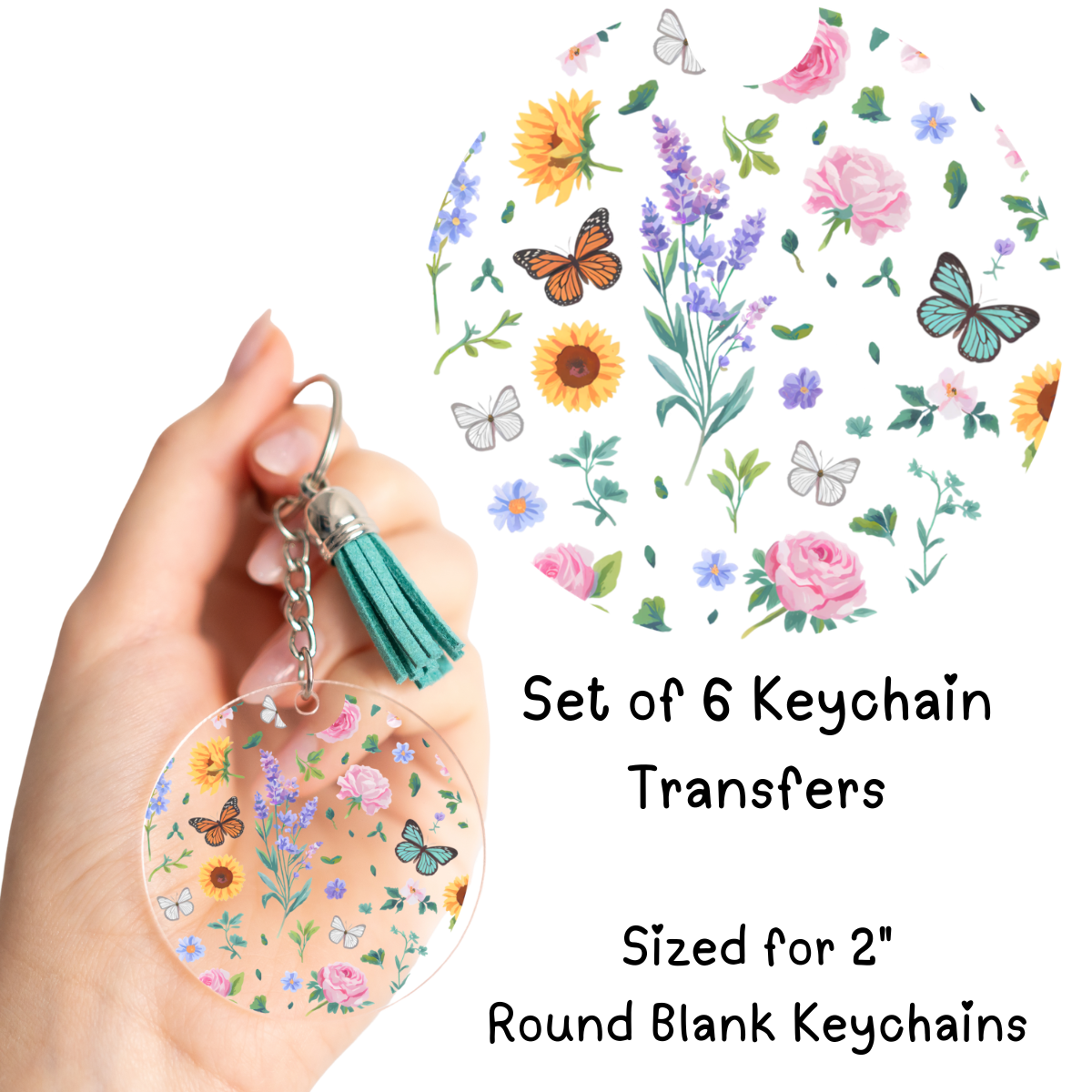 Wildflowers Round Keychain Transfer