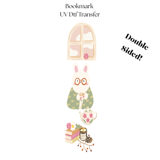 Cozy Fall Bunnie UV DTF Bookmark Transfer