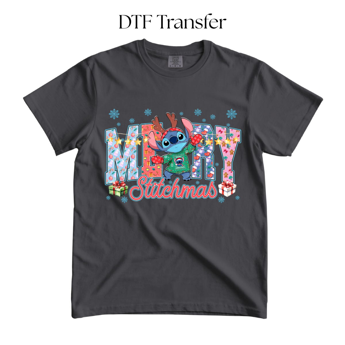 Blue Monstermas DTF Transfer