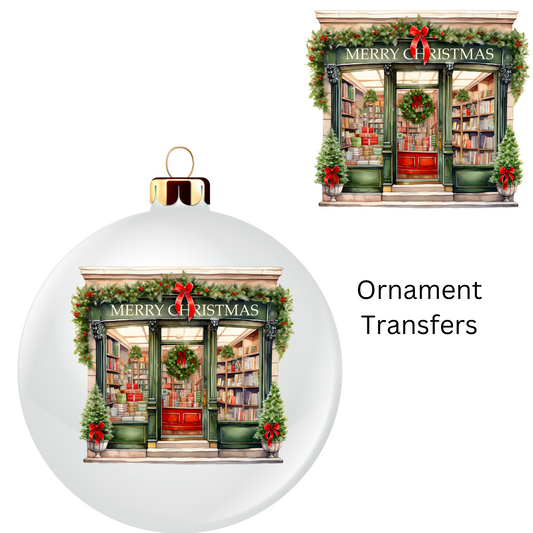 Christmas Bookstore Ornament Transfer UV DTF