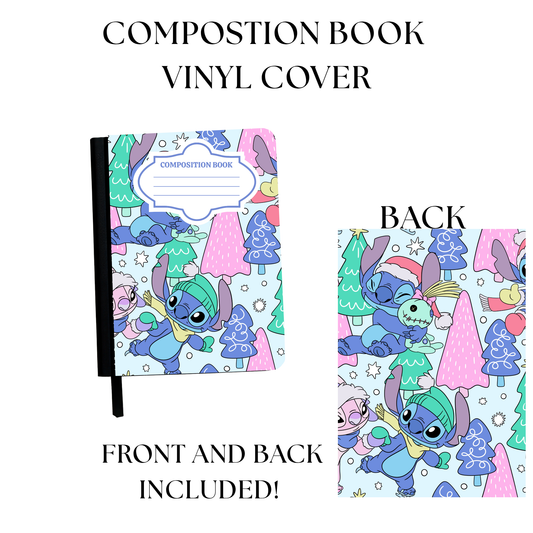 Blue Monster Christmas Composition Notebook Vinyl Cover