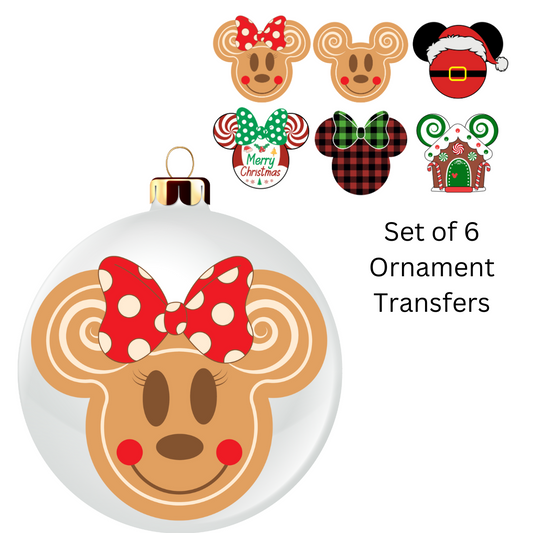Mouse Heads Six Ornament Sheet UV DTF DOUBLE SIDED