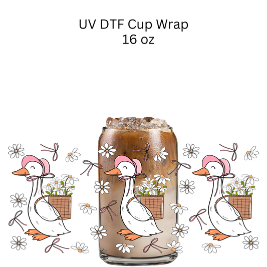 Goose Flower Backpack UV DTF Cup Wrap