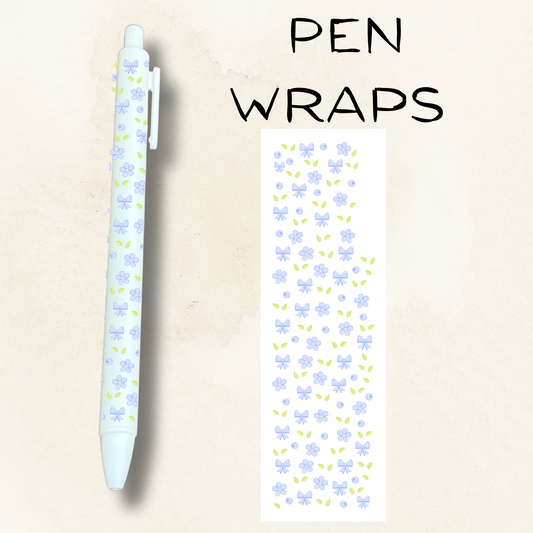 Bows and Blueberries UV DTF Wrap For Ballpoint Pen