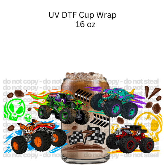 Monster Trucks DTF Cup Wrap