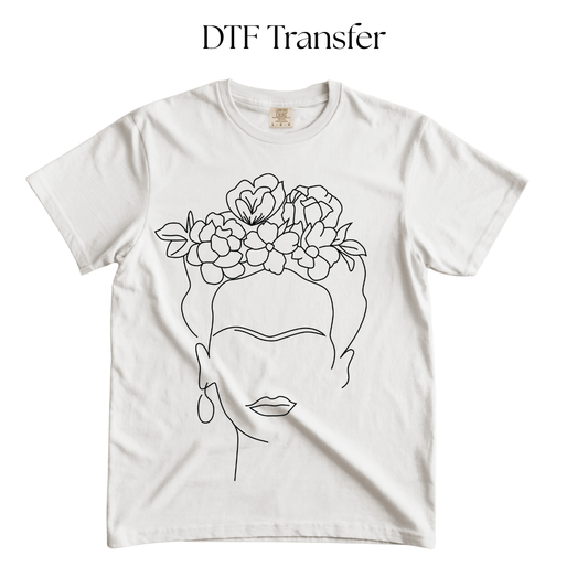 Frida Portrait Single Color DTF Transfer