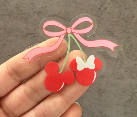 Magical Cherries Clear Vinyl Sticker