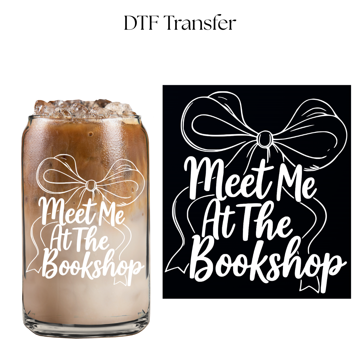 Meet me at the Bookshop Bow 4” UV DTF Decal