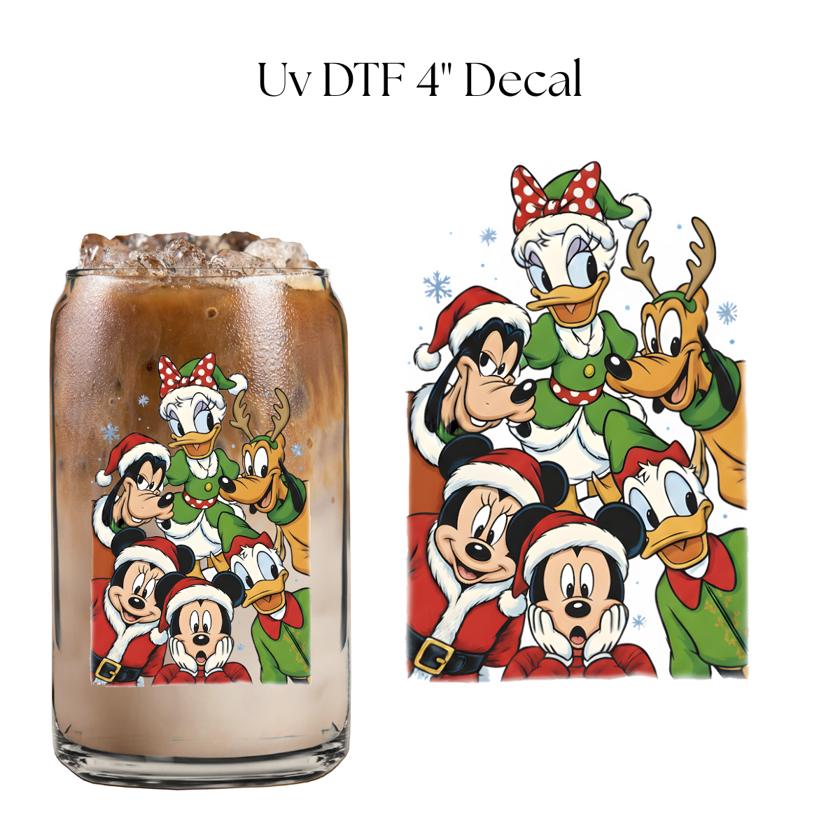 Mouse and Friends Christmas 4” UV DTF Decal