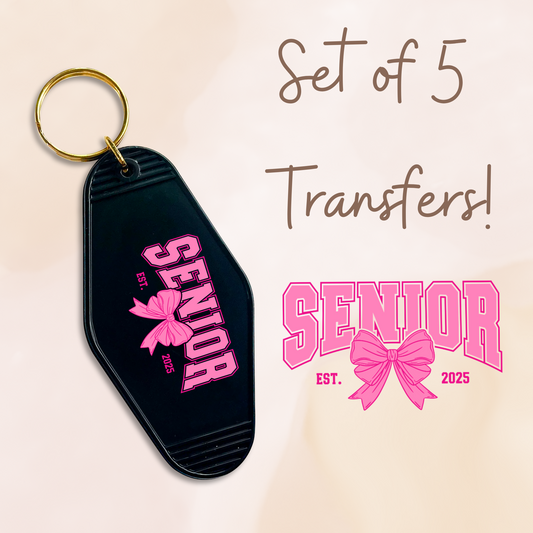 Pink Senior Est 2025 MOTEL KEYCHAIN Transfer