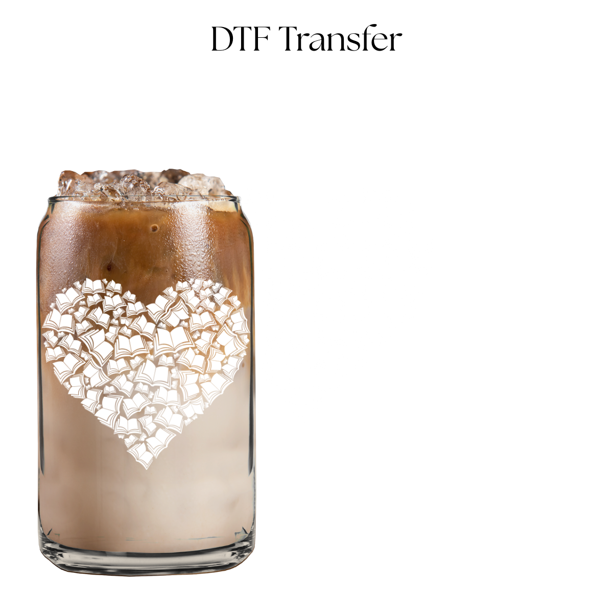 White Books Heart 4” UV DTF Decal