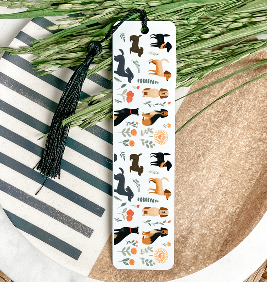 Dogs & Floral UV DTF Bookmark DOUBLE SIDED