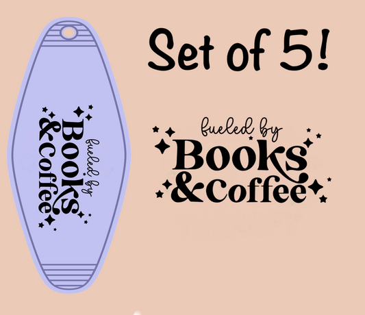 Books & Coffee (MOTEL KEYCHAIN) LAST CHANCE