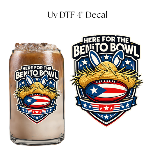 Here For The Bunny Bowl 4” UV DTF Decal