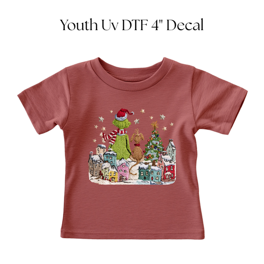YOUTH Green Monster Town Faux Patch DTF Transfer