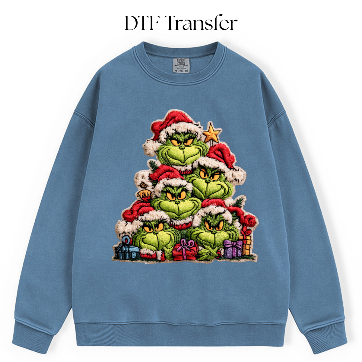 Green Monster Christmas Tree DTF Transfer