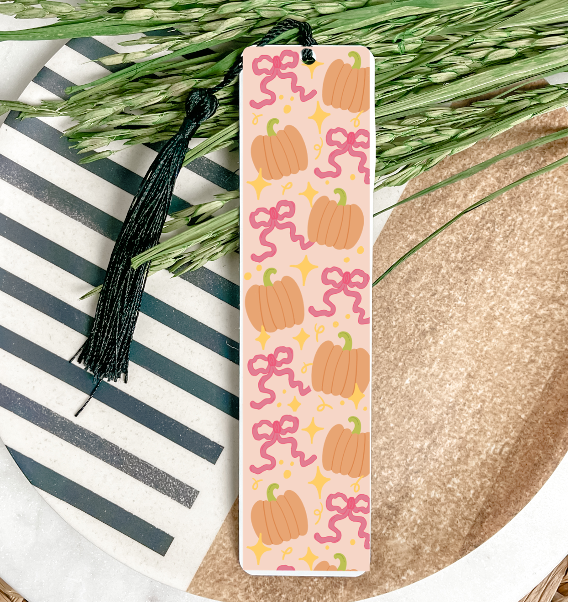 Pumpkin & Bows UV DTF Bookmark DOUBLE SIDED