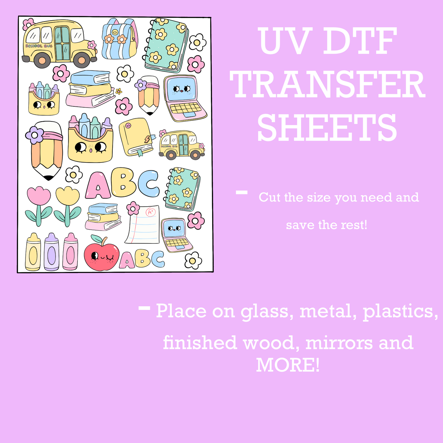 School Must Haves UV DTF SHEET