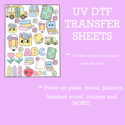 School Must Haves UV DTF SHEET