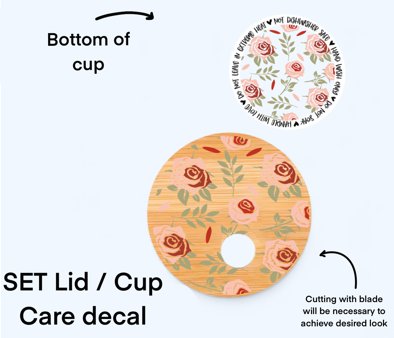 Roses UV Wrap / Lid DOUBLE SIDED