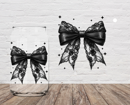 Stitched Black Bow 4" UV DTF
