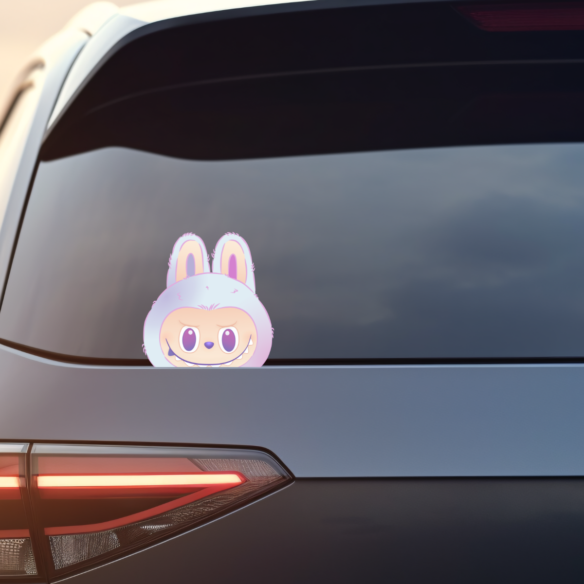 Peekaboo Monster LUCK Clear 4" Vinyl Sticker