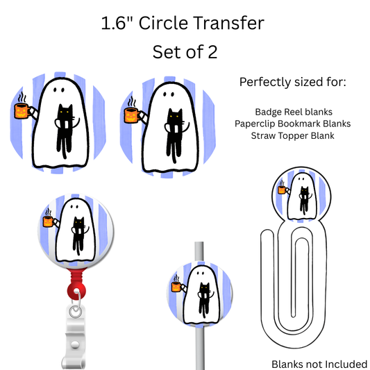Ghost and Black Cat Stripes 1.6” UV DTF Transfer Set of 2