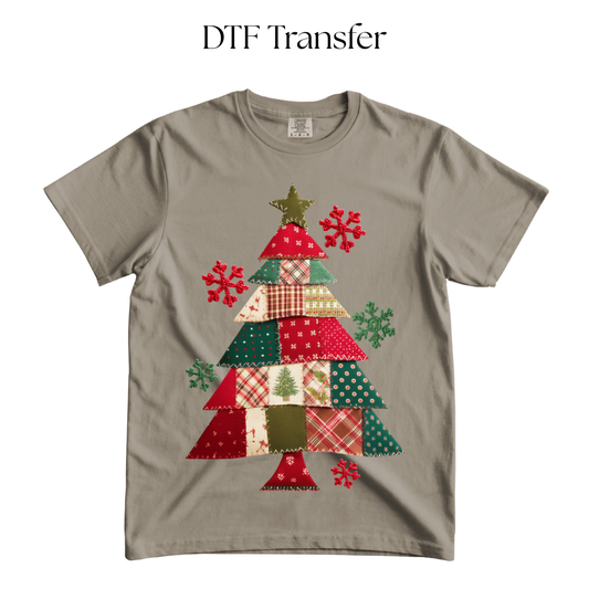 Christmas Tree Patches DTF Transfer
