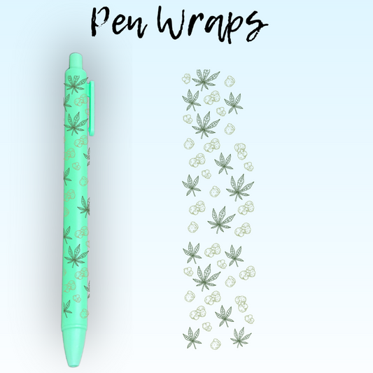Green Plant UV DTF Wrap For Ballpoint Pen