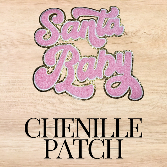 Pink Santa Baby Chenille Patch