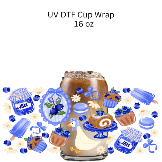 Blueberry Snacks UV DTF Cup Wrap