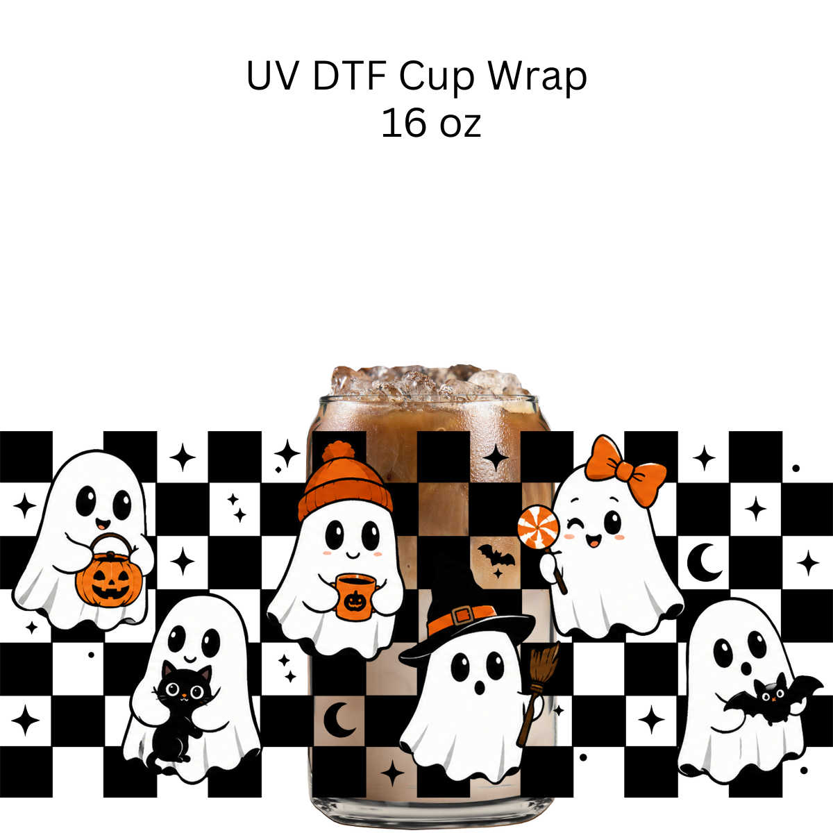 Halloween Ghosts UV DTF Cup Wrap