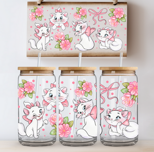 Girl Cat UV DTF Cup Wrap