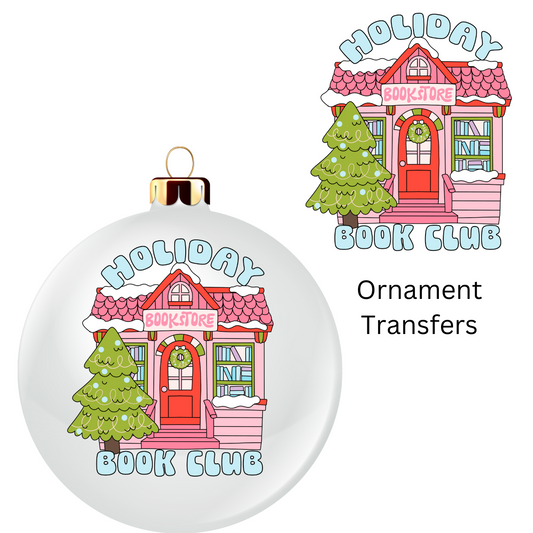 Holiday Book Club Ornament Transfer UV DTF