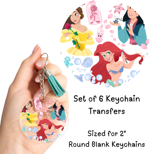 Princesses Round Keychain Transfer