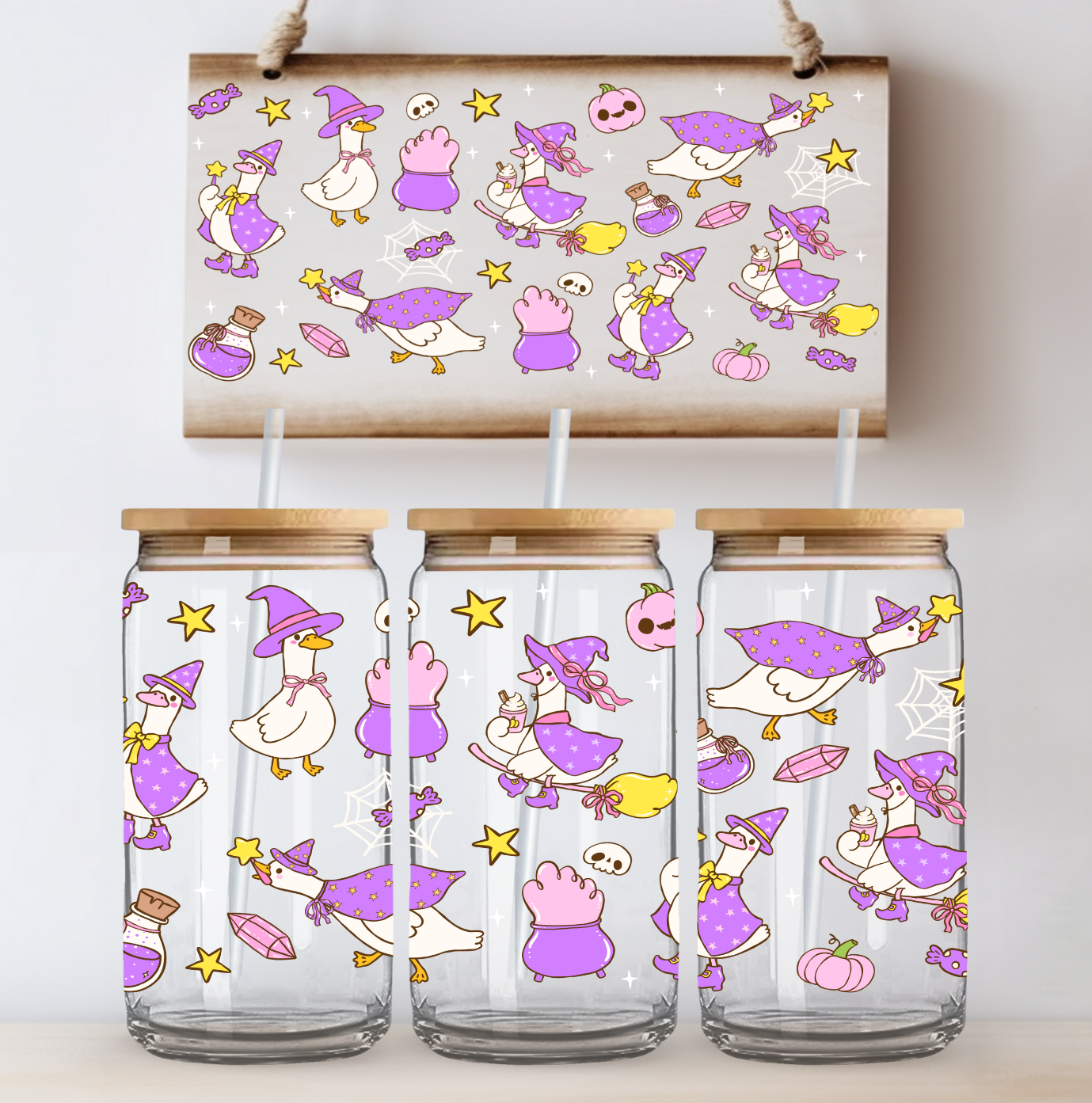 Purple Witch Goose UV DTF Wrap