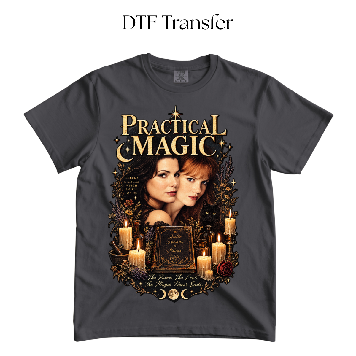 Practical Theres a Little Witch DTF Transfer