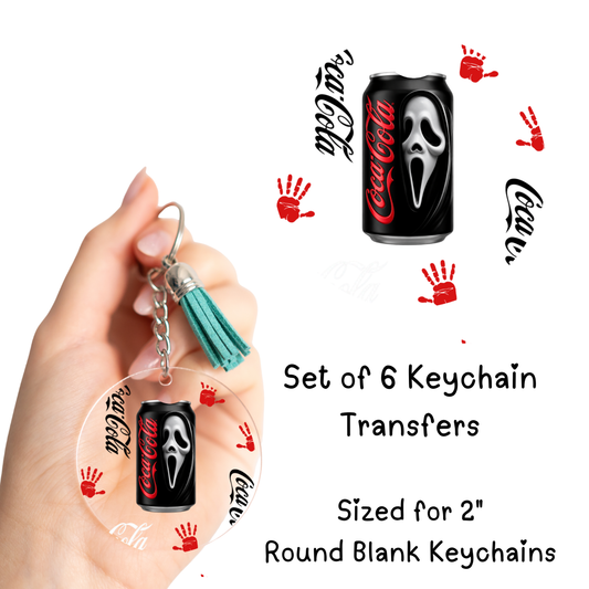 Scream Soda Round Keychain Transfer Set of 6