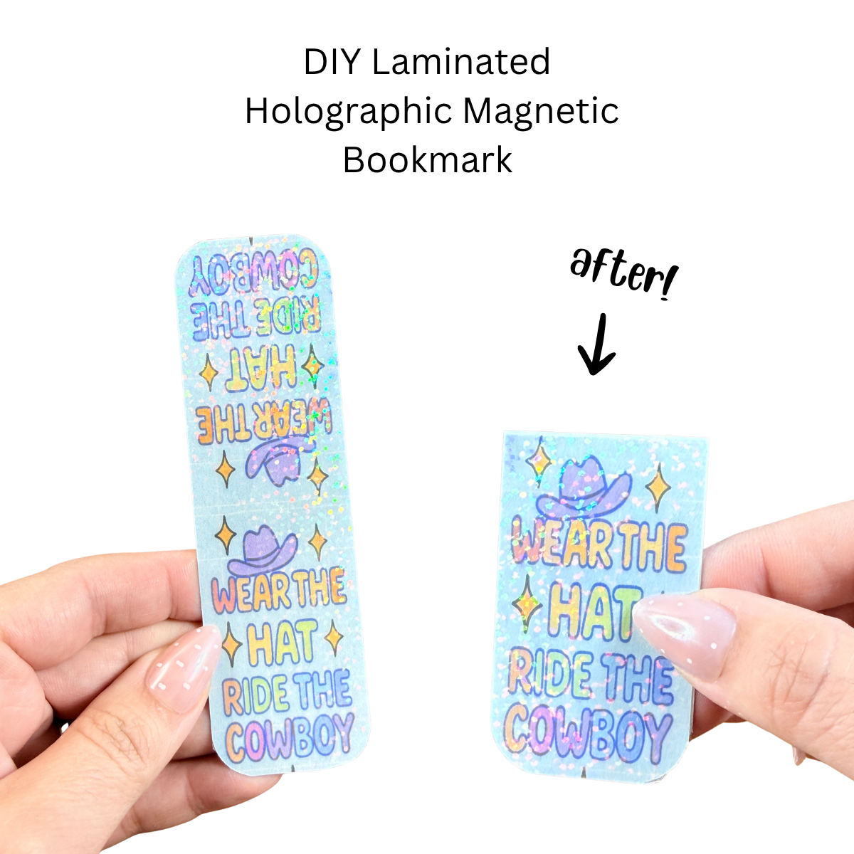 Wear The Hat Holographic Rectangle Magnetic Bookmark DIY