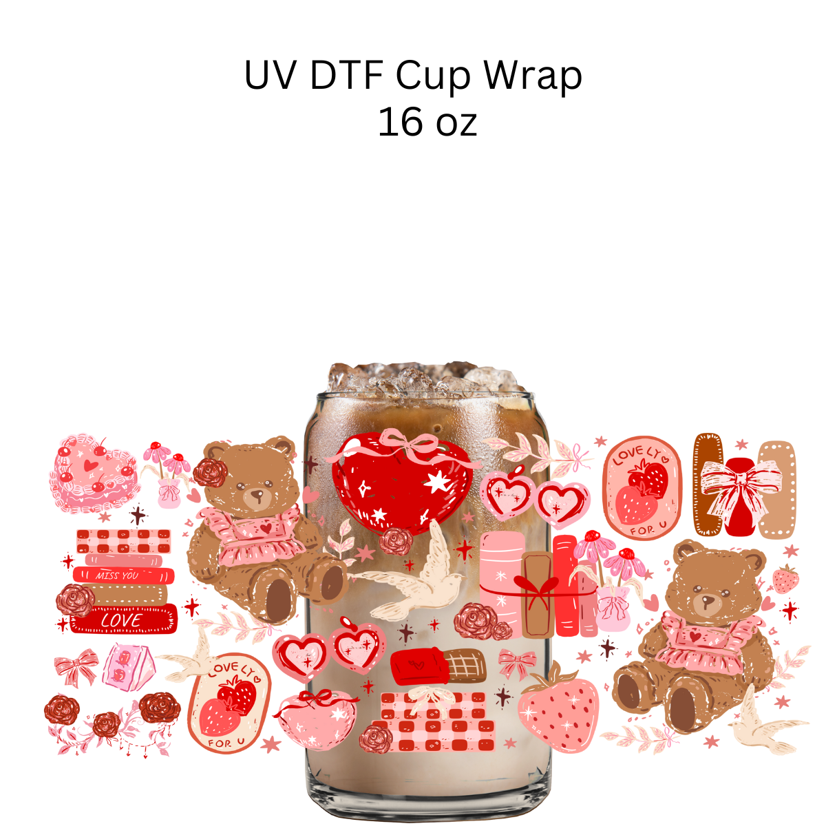 Love Bear UV DTF Cup Wrap