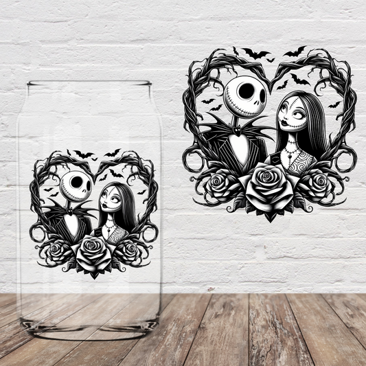 Black White Nightmare Heart 4" UV DTF