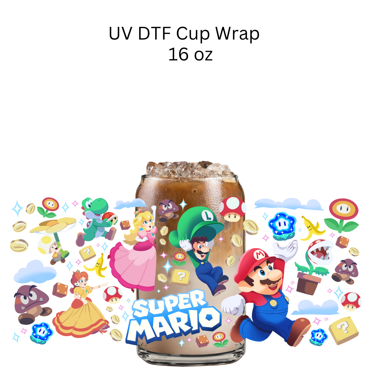 Mario Friends UV DTF Cup Wrap