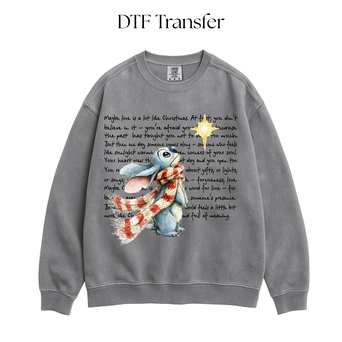 Maybe Love is Like Blue Alien DTF Transfer