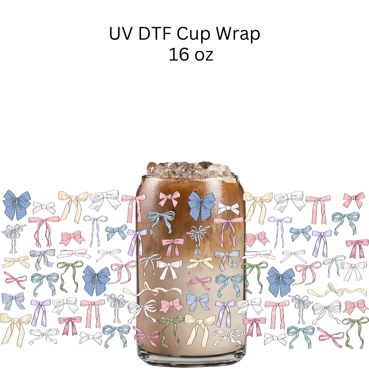 Pastel Bows UV DTF Cup Wrap