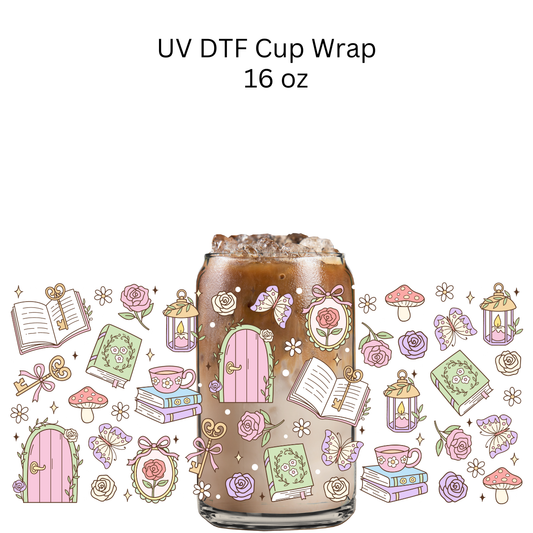 Pastel Fantasy Books UV DTF Cup Wrap