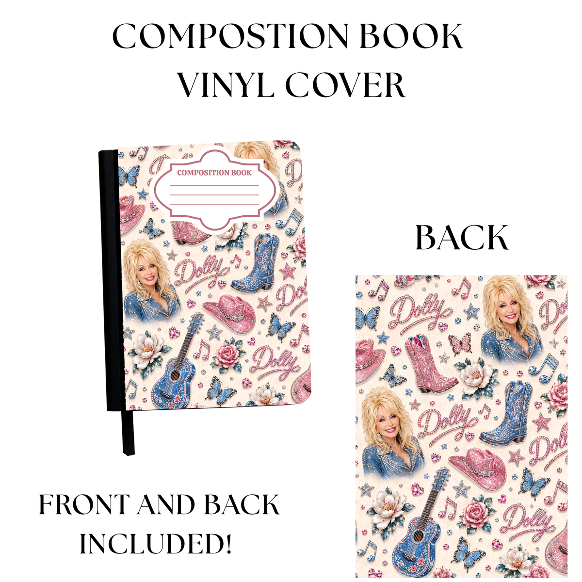 Doll Boots Guy Composition Book Sticker UV PRINTED
