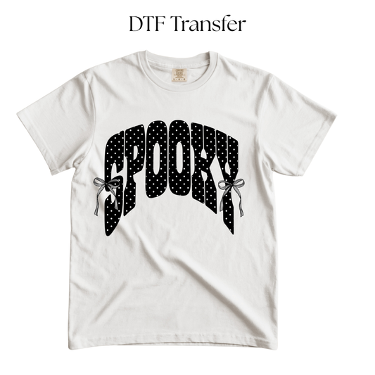 Spooky Black Polkadots DTF Transfer