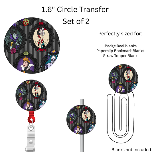 Evil Women Pic Frames 1.6” UV DTF Transfer Set of 2
