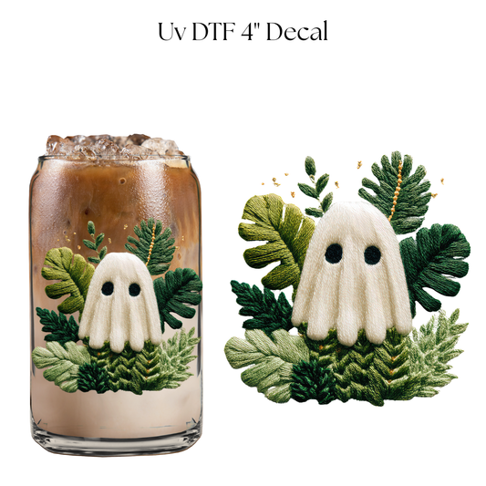 Ghost Plants Faux Knit 4” UV DTF Decal
